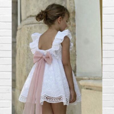 Vestido LAPEPPA Blanco Bordado con TUL