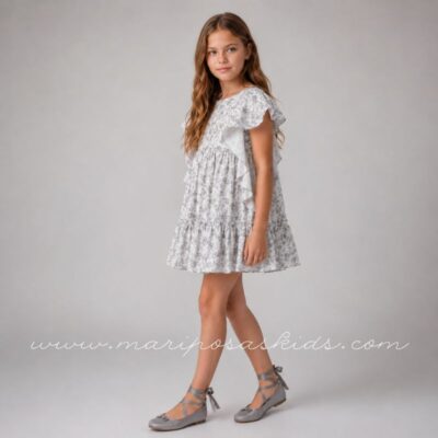 Vestido BELLA BIMBA Flotes Gris BLOSSOM