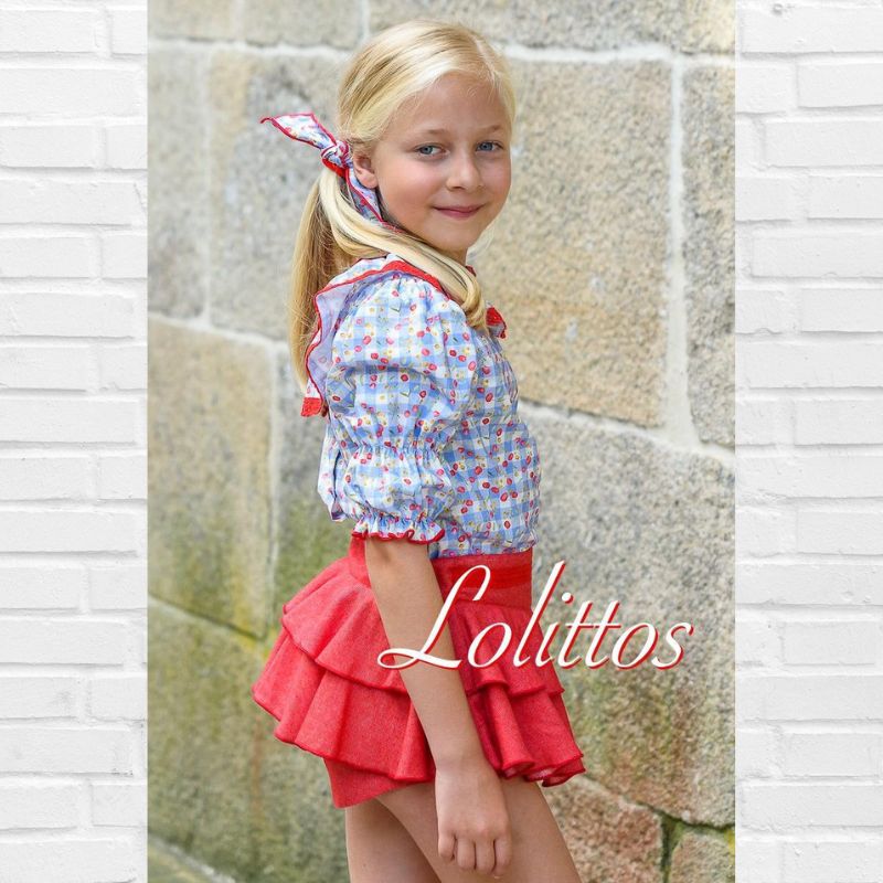 Lolittos Conjunto CHERRY Blusa Falda-short - Imagen 9