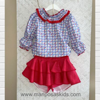 Lolittos Conjunto CHERRY Blusa Falda-short