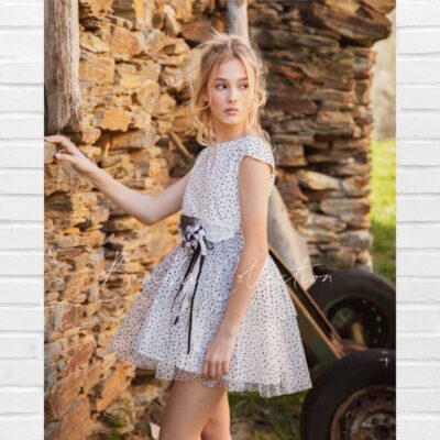Vestido BELLA BIMBA Plumeti Blanco negro