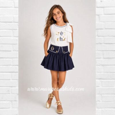 NOMA FERNÁNDEZ Camiseta y Falda Marino OLMO