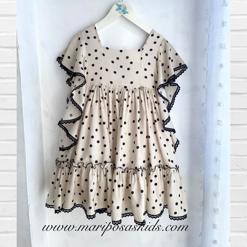 Vestido BELLA BIMBA Topos Faralae y Fajín - Imagen 2