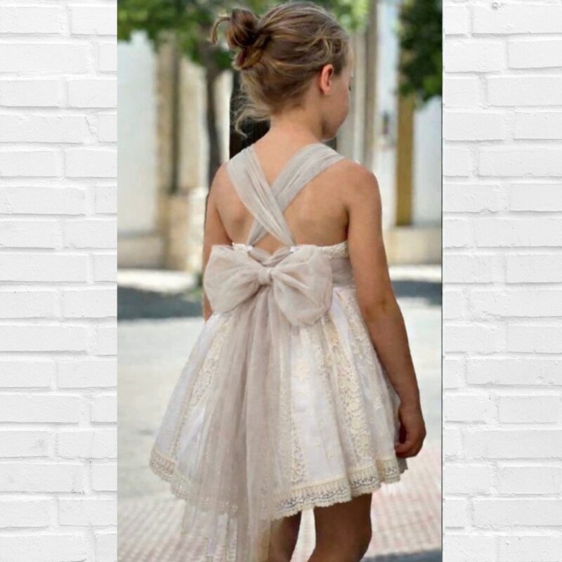 Vestido LAPEPPA Bordado Tul Cruzado - Imagen 4