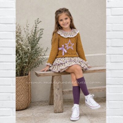 LOLITTOS Conjunto Cubre/Falda BROTE Mostaza