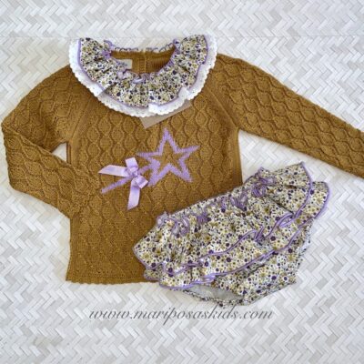 LOLITTOS Conjunto Cubre/Falda BROTE Mostaza