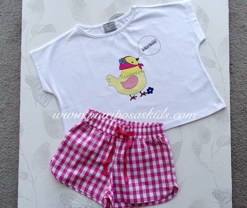 Conjunto MON PETIT Gallina Camiseta Corta y Short