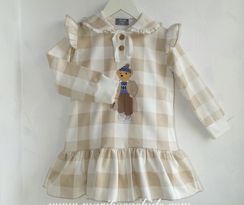 Vestido Cuadros MON PETIT BONBON Cuello