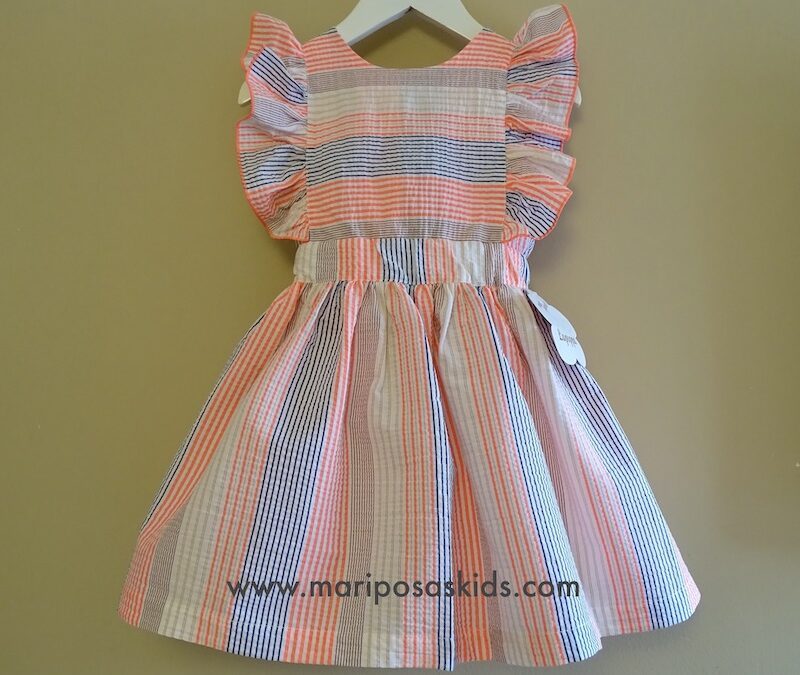 Vestido LAPEPPA Rayas Flúor Coral