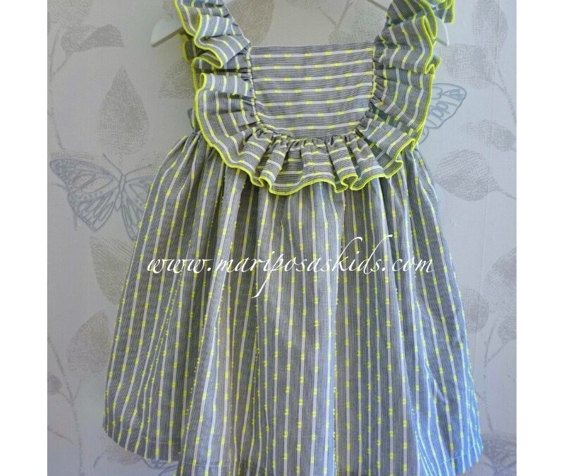Vestido Monpetit Rayas con Plumeti Fluor