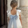 Vestido LAPEPPA Blanco Bordado TUL Azul - Imagen 3