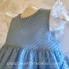 Vestido Rochy Bouquet Azul Perforado con Vuelo - Imagen 3