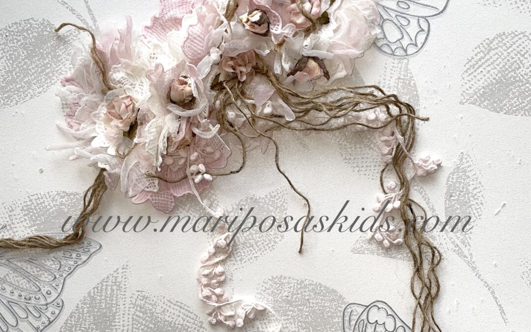 Fajín BELLA BIMBA Flor Blanca y Rosa