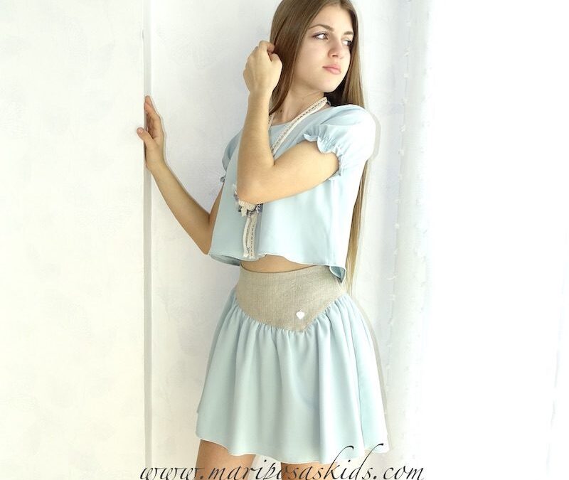 Conjunto BELLA BIMBA Aguamarina Falda Lúrex