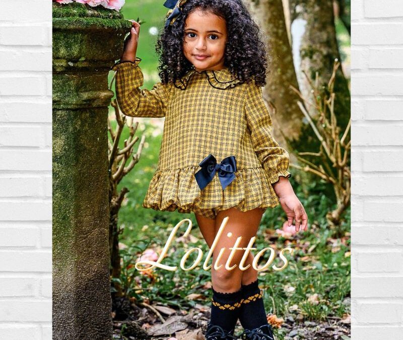 LOLITTOS Blusón y Cubre GLOBO Mostaza/Negro