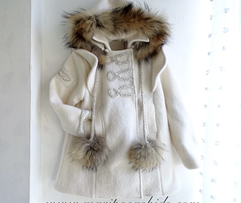 COQUELIN Abrigo Blanco Lana y Pelo Natural